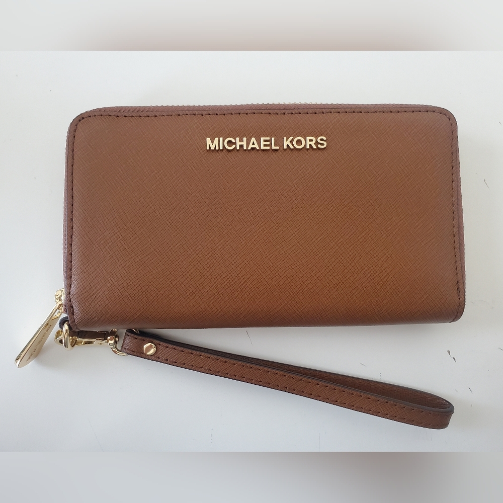 Michael Kors Brown Wristlet Wallet